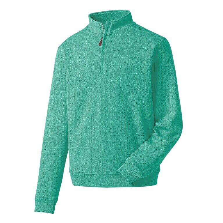 New FootJoy Men’s Golf Drop Needle Half Zip Sweater Spearmint Green.  Large
