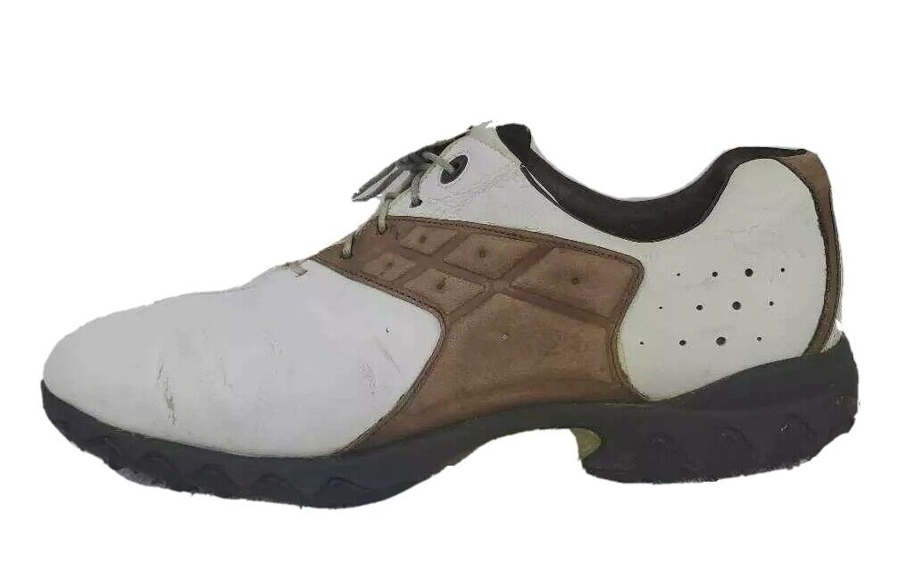 FootJoy Mens Contour Golf Shoes White Brown Soft Cleats Leather Lace Up 13M