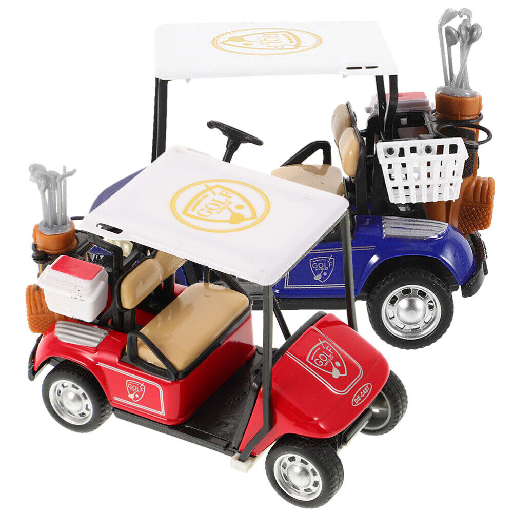  2 Pcs Golf Cart Model Home Decoration Birthday Gifts Statue
