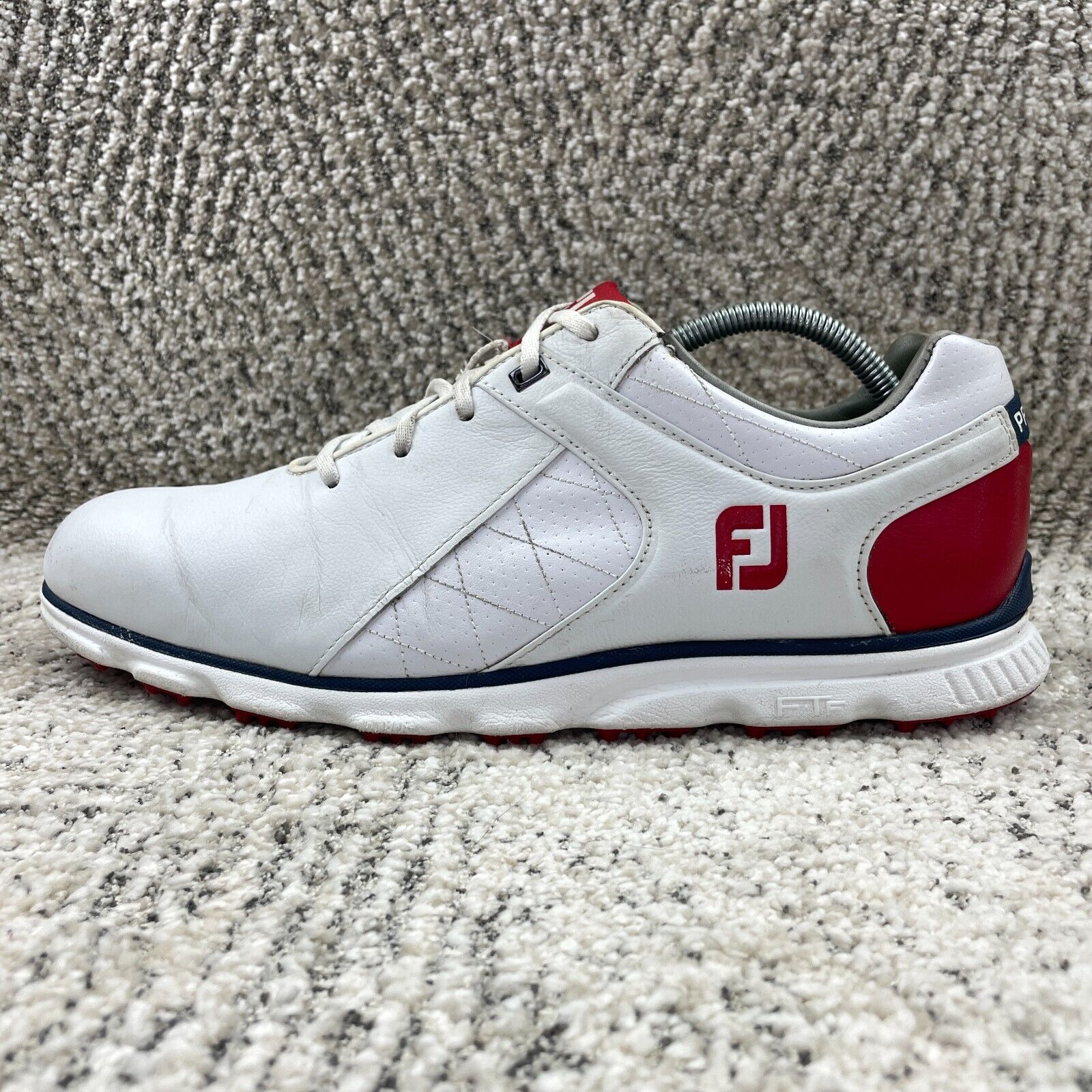 Footjoy Spikeless Golf Shoes Mens Size 11 M Pro SL White Red Leather Waterproof