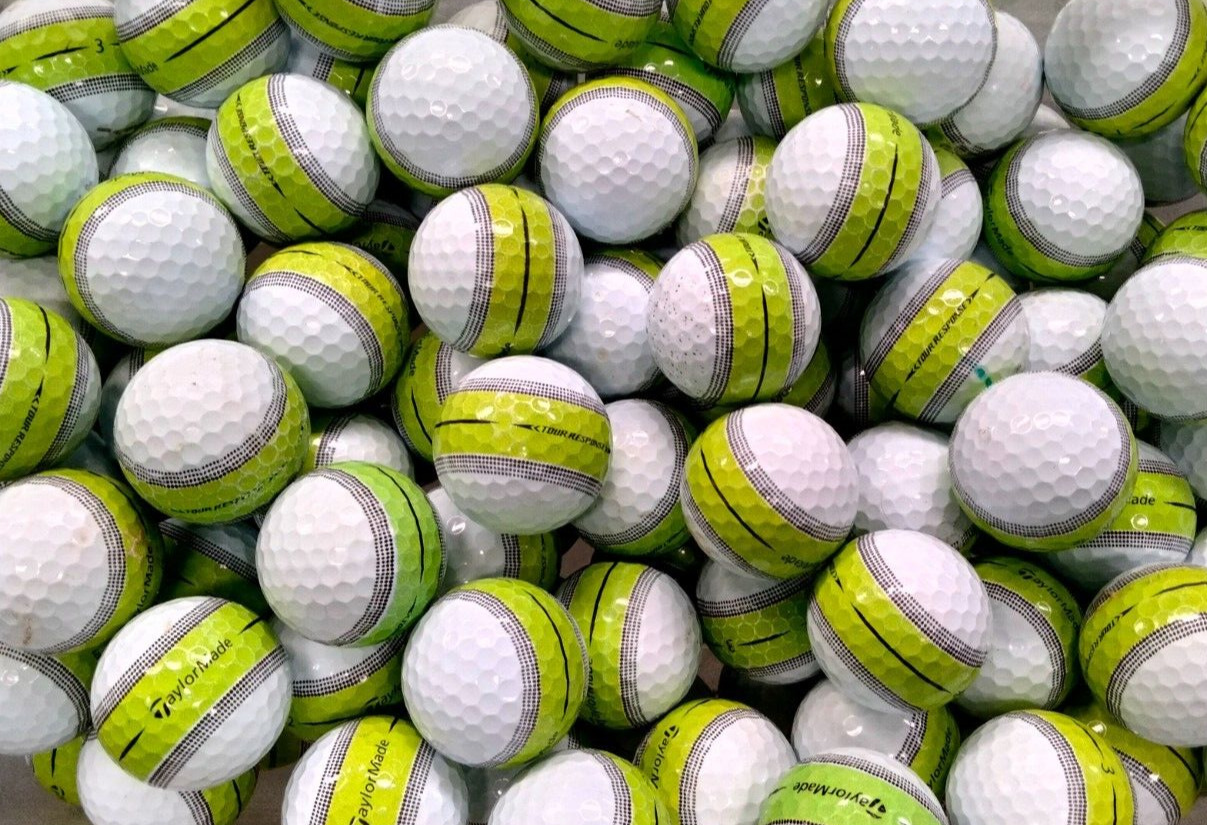 3 Dozen TaylorMade Tour Response Golf Balls - Green Stripes - 2A/3A