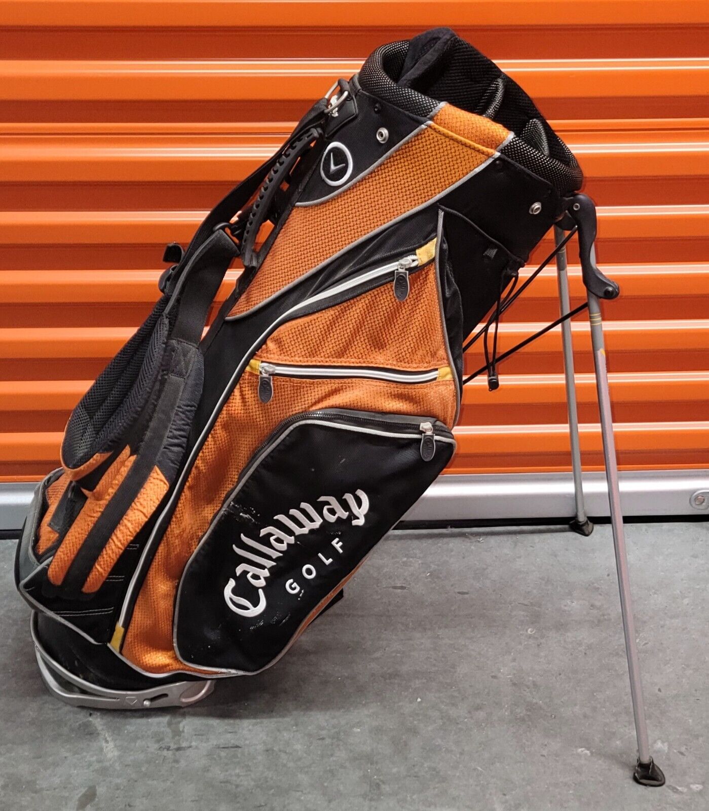 Callaway Orange & Black 7-way 5-Pocket  Golf Bag With Rain Cover 