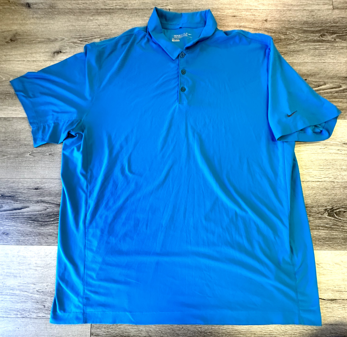 Nike Hood Shirt Size XXL Dri-Fit short sleeve polo Your Performance Blue
