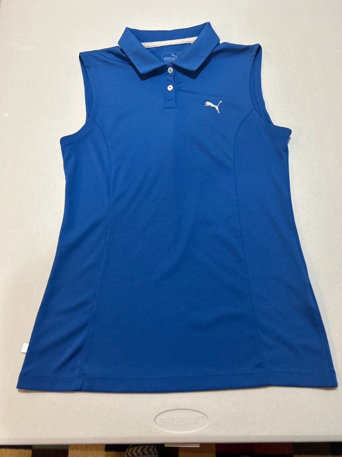 PUMA GOLF Women\'s Blue Sleeveless Golf Shirt (S) Dry Cell Lightweight Material