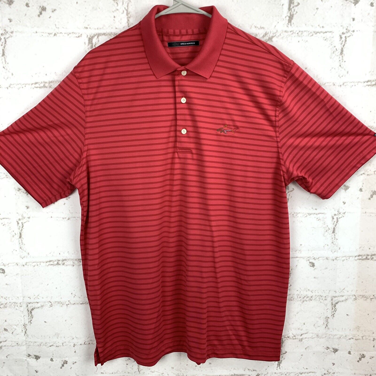 Greg Norman Men\'s Golf Shirt Polo Short-Sleeves Size Large