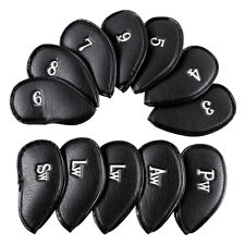 12x Golf Club Iron Head Covers Headcovers Leather Fit Callaway Mizuno Ping Cobra picture