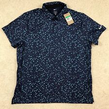 Nike DRI-FIT Golf Polo Shirt Mens XL Navy Blue Floral Print FN3116-410 picture