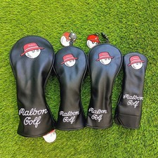 Leather Golf Club Cover Driver Fairway Wood Hybrid Ut Putter Mallet Headcover picture