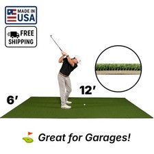 Usa-made Pro 6' X 12' Large Golf Hitting Mat On 5mm Foam Padding- Garages | Sims picture