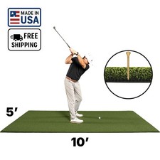 Usa-made 5'x10' Nylon 1" Turf Golf Hitting Mat | Holds Real Wood Tee Rubber Tee picture