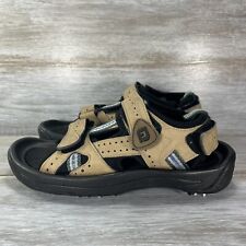 FootJoy Mens Brown Leather Adjustable Straps Spikes Golf Sandals Size 8 picture