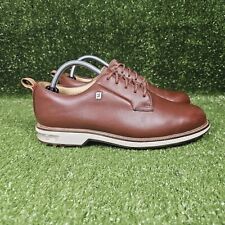 FootJoy Dryjoys Premiere 53987 Spikeless Brown Leather Golf Shoes Mens Size 8.5W picture