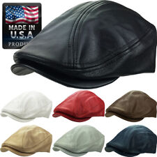 Made in USA 100% Genuine Leather Ascot Newsboy Ivy Hat Cap Gatsby picture
