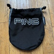 Ping Black Shag Bag Drawstring Fleece Lined Accessories Tote Golf Balls Sports picture