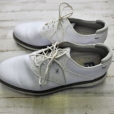 Footjoy FJ Traditions Golf Shoes Men's 12W White Leather Lace Up 57903 picture