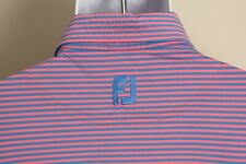 FootJoy Men's pink and blue striped short sleeve golf polo shirt Large L picture