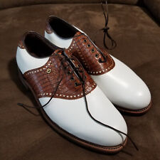 Footjoy Classics Dry Premiere Golf Shoes WH/BRN 50120 Lizard 9.5E excellent picture
