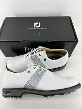 Footjoy Myjoys Premiere Series Packard Golf Shoes White Black Custom 10.5 M picture
