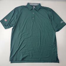 Footjoy FJ Men's Green Golf Polo Shirt Polyester Spandex Adult 2XL Short Sleeve  picture