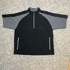 FootJoy Golf Mens 2XL 1/4 Zip Short Sleeve Windbreaker Jacket Black Gray picture