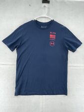 Under Armour Shirt Adult Large Navy Blue Short Sleeve Freedom USA America Men picture