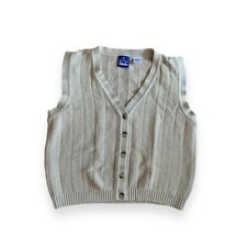 EP Pro Women White Golf V Neck Cable Knit Sweater Vest Size Medium Vintage picture