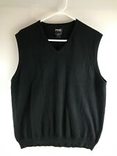 Ping Collection Vest Sweater Men's Size Large Solid Black Sleeveless V-Neck picture