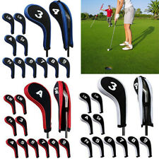 12X Neoprene Zippered Golf Club Head Covers 3-9 A SW PW LW LW Iron Headcover Set picture