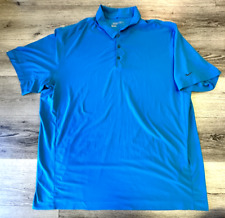 Nike Hood Shirt Size XXL Dri-Fit short sleeve polo Your Performance Blue picture