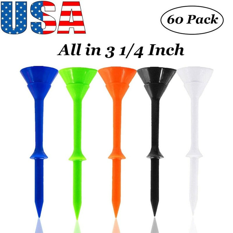 60 Pcs Golf Tees 3 1/4 Inch Unbreakable Plastic Cup Tee Long 83mm US Stock