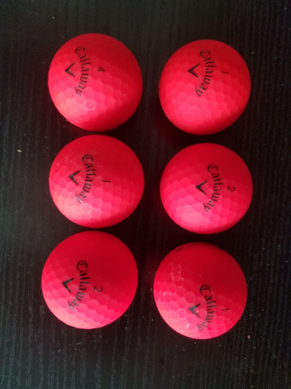 6 Red Callaway Supersoft And Superhot Golf Balls