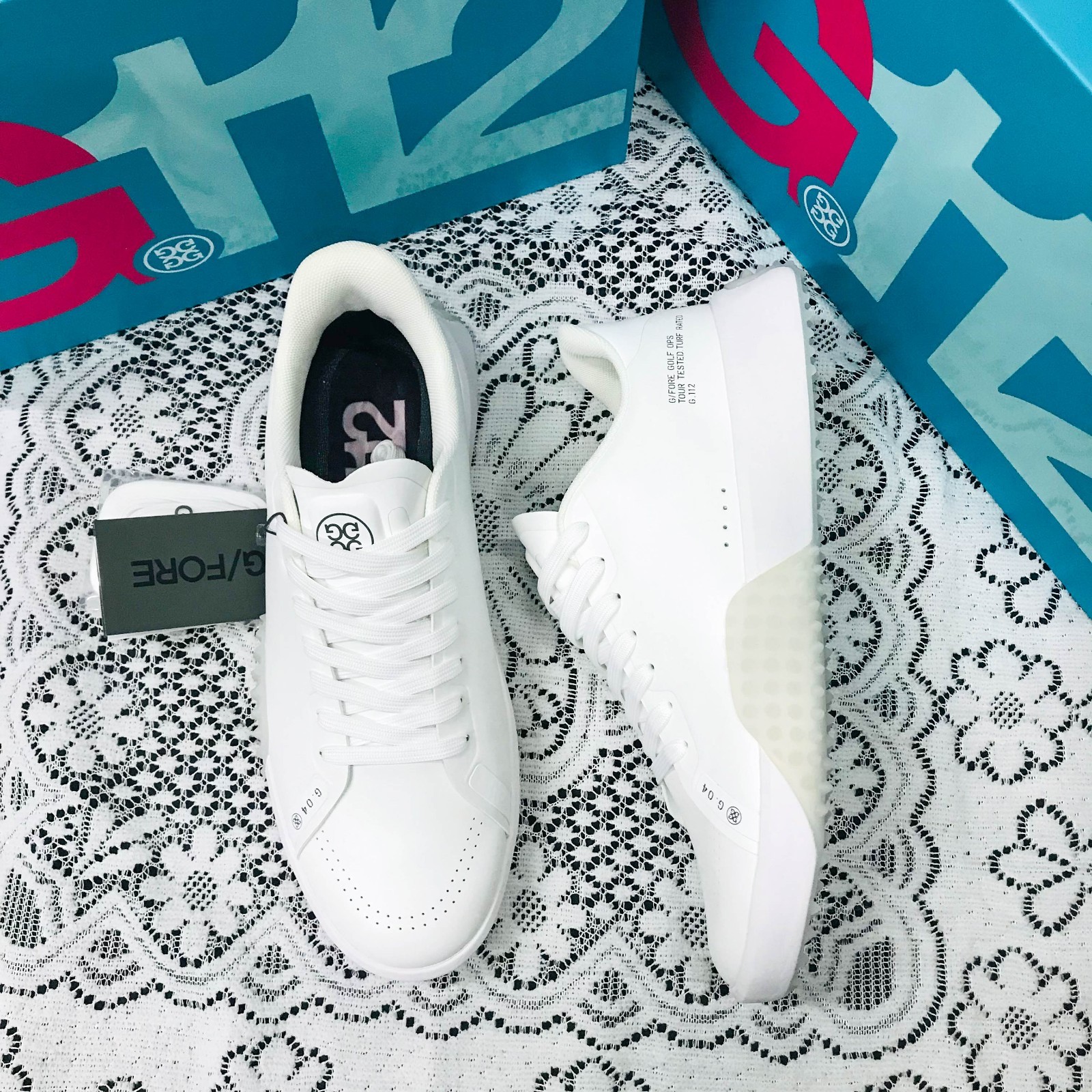 New G/FORE MEN'S G.112 Snow/Nimbus Golf Shoes White PU Leather Sneakers SZ 10-12 New G/FORE MEN'S G.112 Snow/Nimbus Golf Shoes White PU Leather Sneakers SZ 10-12
