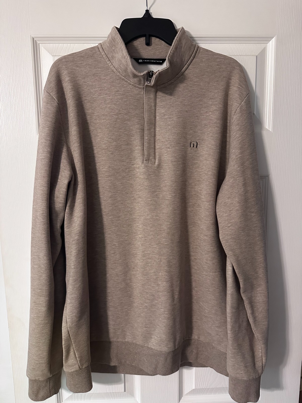 Travismathew Cloud Quarter Zip 2.0, Portabella (Light Tan), XL, Originally $150
