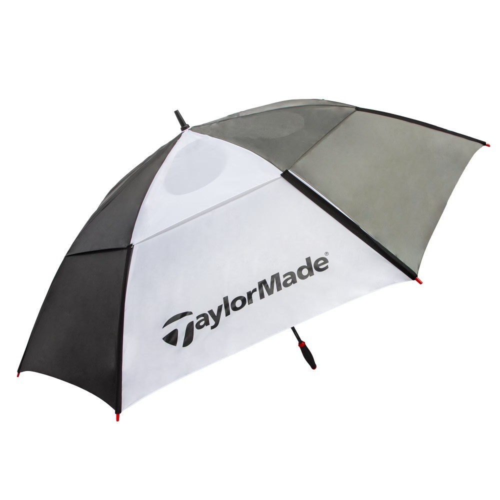 68 Inch Auto Open Vented Golf Umbrella, Windproof, Double Canopy, Black White 68 Inch Auto Open Vented Golf Umbrella, Windproof, Double Canopy, Black White