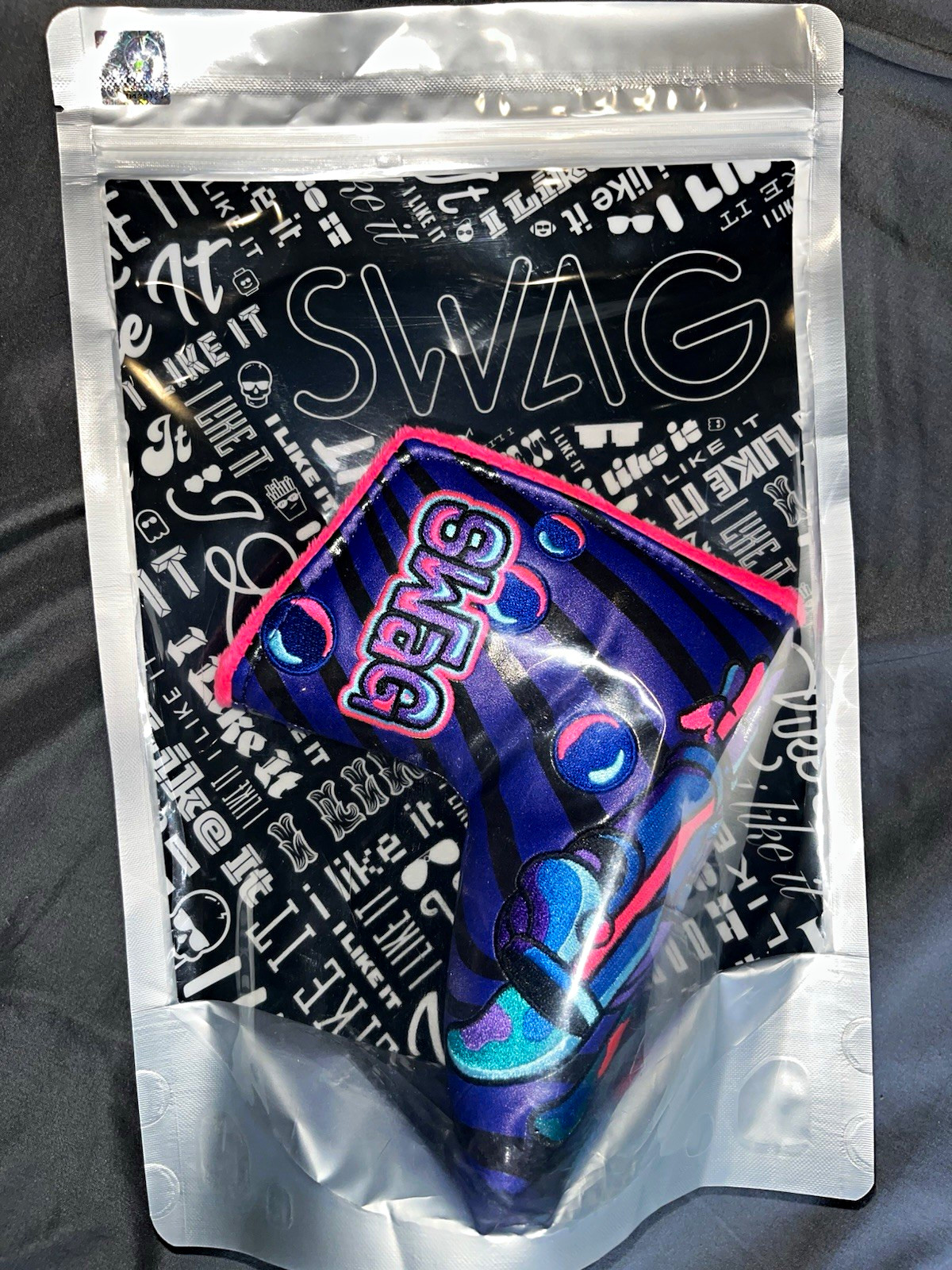 SWAG KRUSH THE TURTLE Golf Putter Head Covers - Purple/Black/Pink/Blue SWAG KRUSH THE TURTLE Golf Putter Head Covers - Purple/Black/Pink/Blue