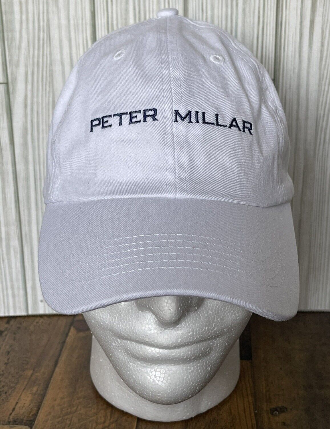 Peter Millar Embroidered Adjustable Strap back White Hat Cap ⛳️