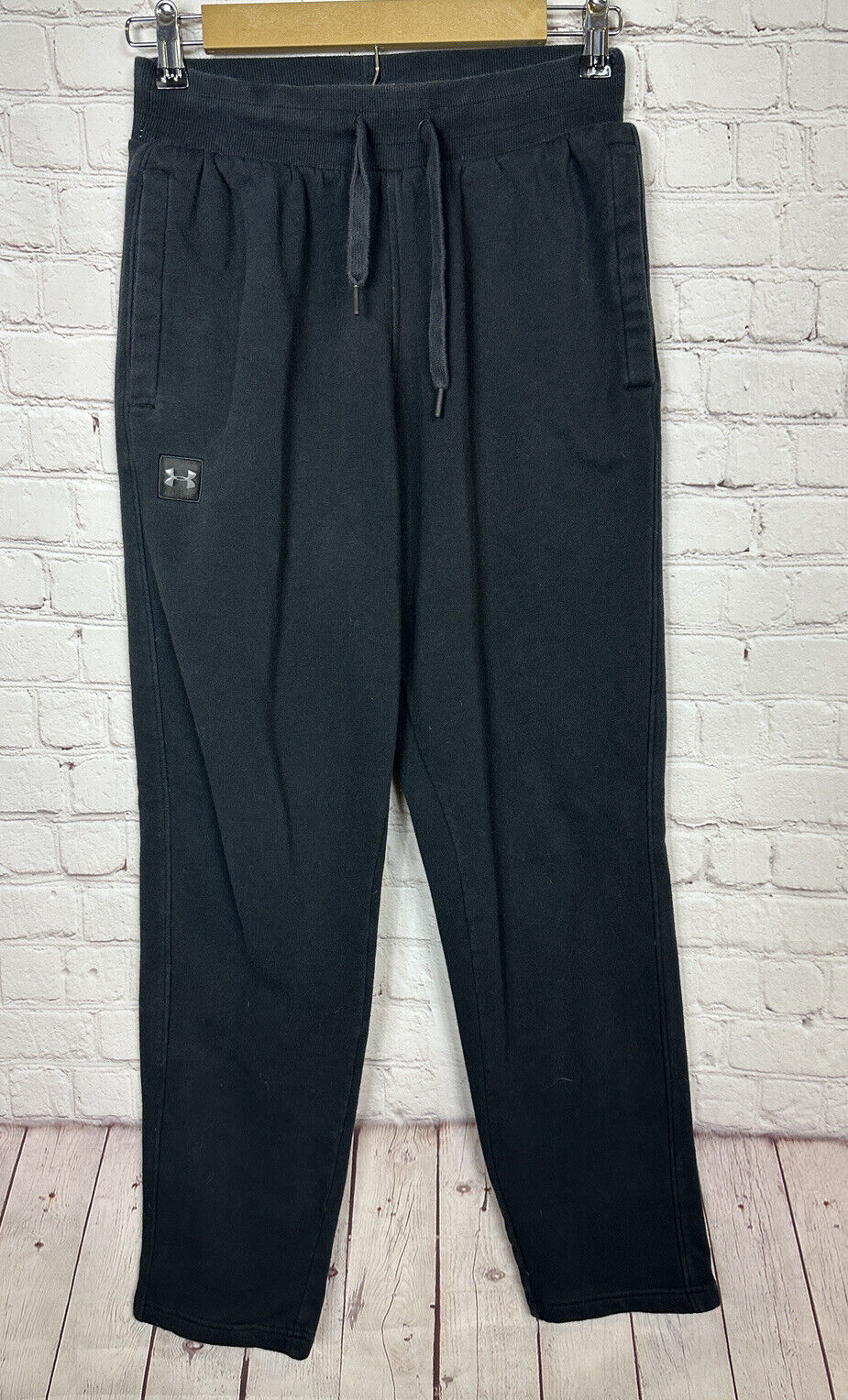 UNDER ARMOUR black Sweatpants Cotton Blend casual active comfort, sz S