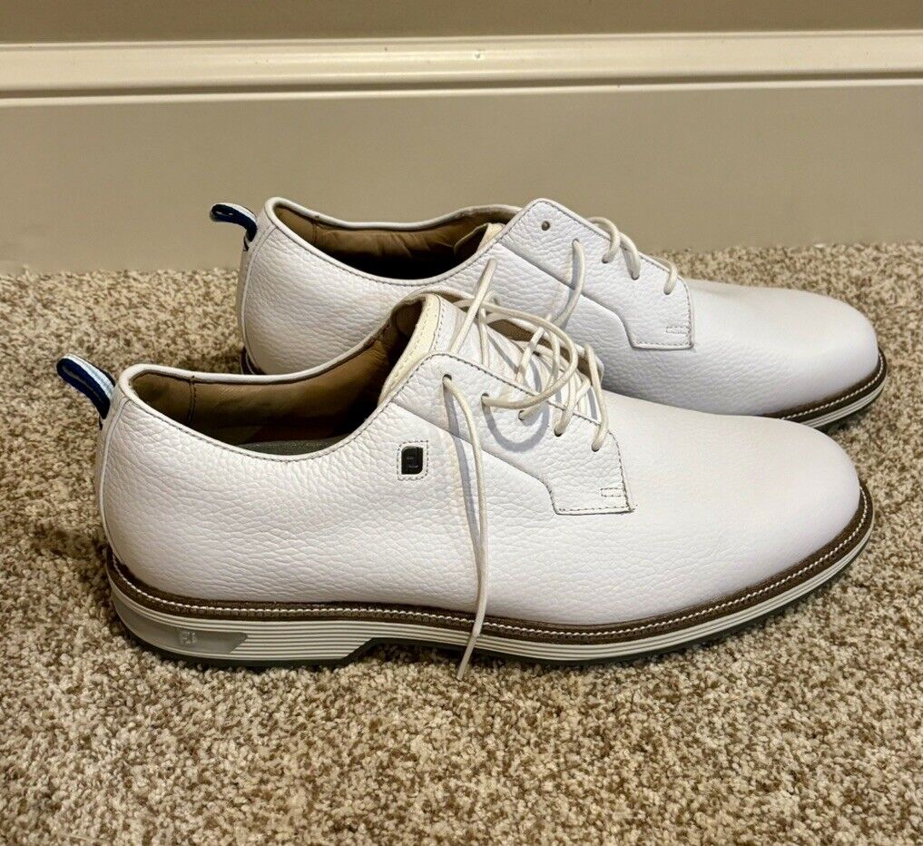 MENS Size 11.5 White FootJoy PREMIERE FIELD Waterproof Spikeless Golf Shoes New