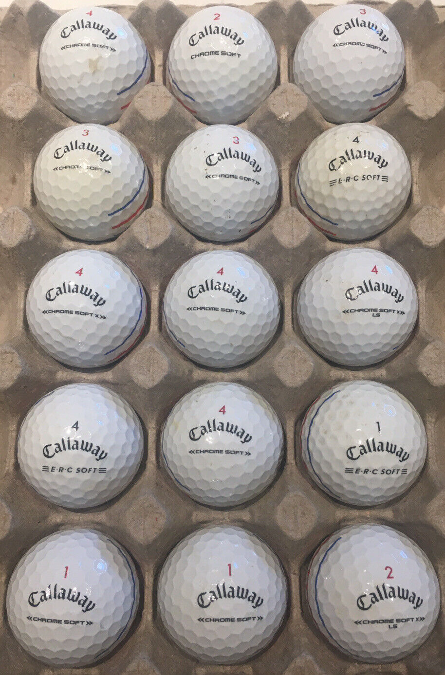 15 White Callaway Triple Track Used Golf Balls.
