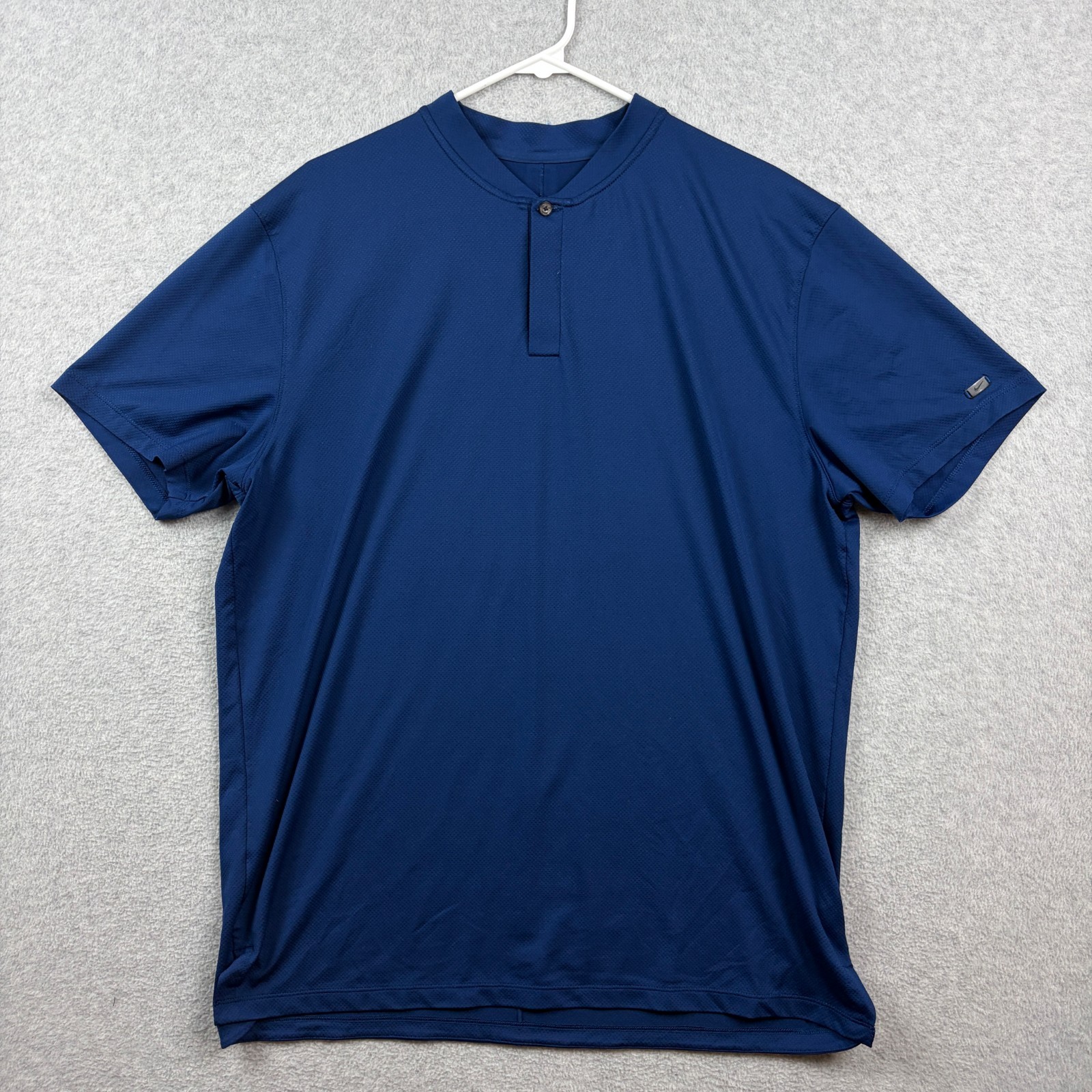 Nike Tiger Woods Polo Shirt Mens Large Blue Vapor Blade Collar Dri Fit Golf Nike Tiger Woods Polo Shirt Mens Large Blue Vapor Blade Collar Dri Fit Golf