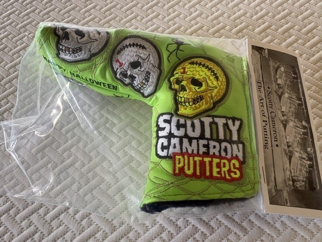 Scotty Cameron Horrors & Hazards Halloween Skull Green Leather Putter Cover Scotty Cameron Horrors & Hazards Halloween Skull Green Leather Putter Cover