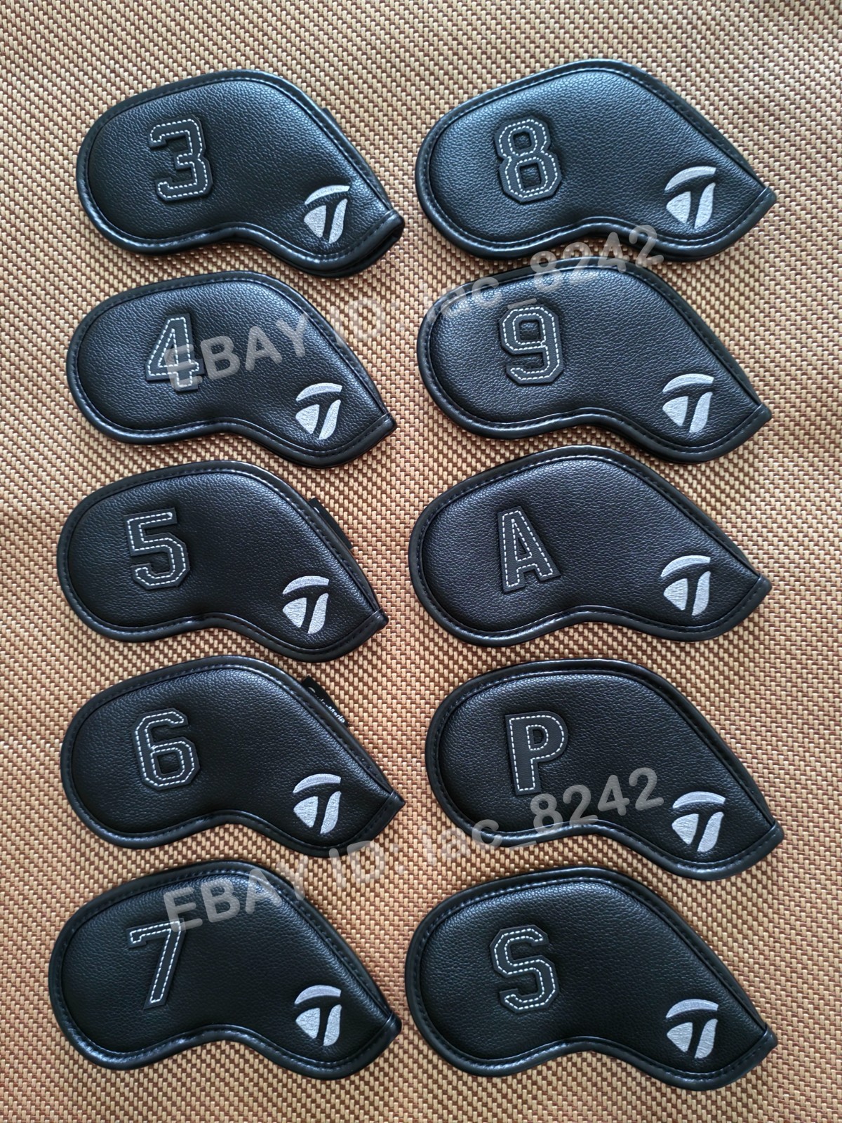 10Pcs TaylorMade 3-9APS Golf Club Iron Head Covers Leather Case Magnetic 10Pcs TaylorMade 3-9APS Golf Club Iron Head Covers Leather Case Magnetic