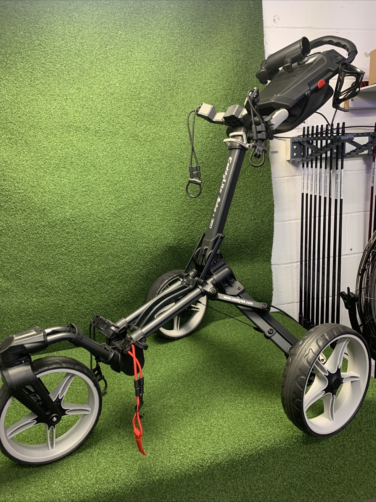 Caddytek Lite Auto +360 3 Wheel Push Golf Cart - Dark Gray