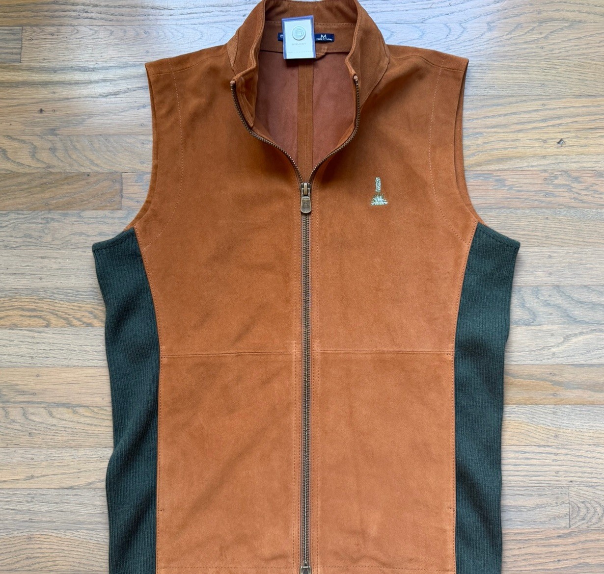 New B Draddy Sz M Med Loch Lomond Vest Cognac Suede Prairie Dunes Golf T100 FLAW New B Draddy Sz M Med Loch Lomond Vest Cognac Suede Prairie Dunes Golf T100 FLAW