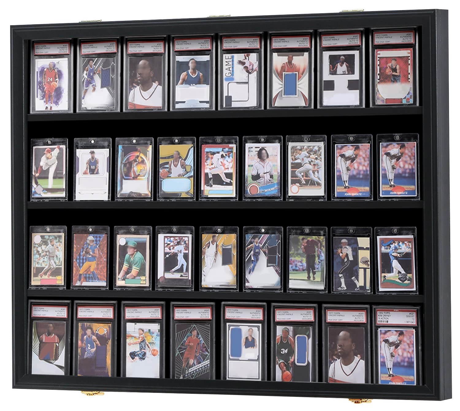 Charui 36 Graded Sports Card Display Frame -Card Display Case Lockable Black Charui 36 Graded Sports Card Display Frame -Card Display Case Lockable Black