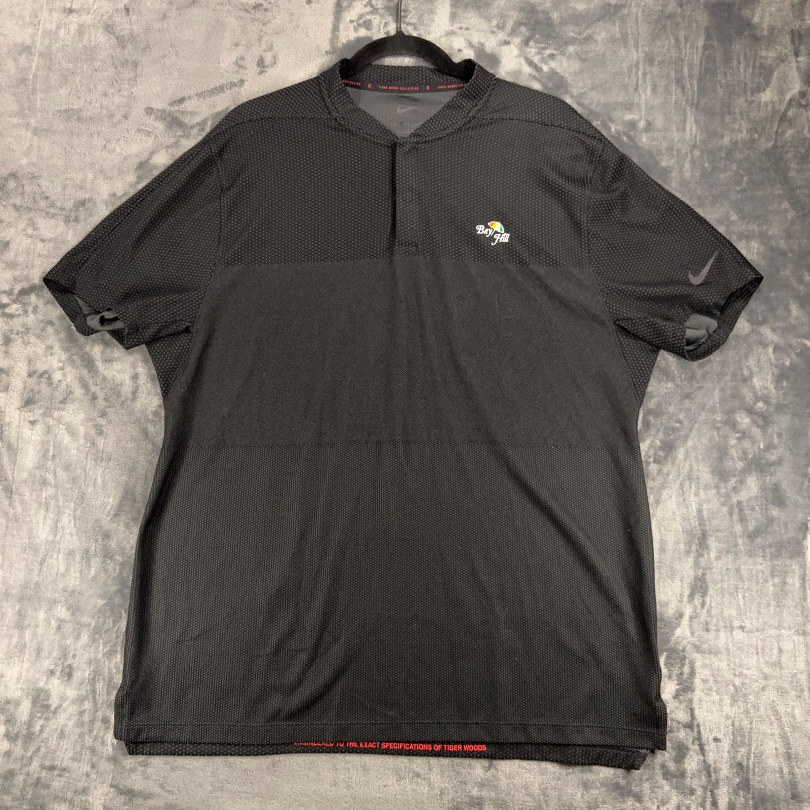 Nike Dri-FIT ADV Tiger Woods Collection Bay Hill Golf Polo Black Mens L Nike Dri-FIT ADV Tiger Woods Collection Bay Hill Golf Polo Black Mens L