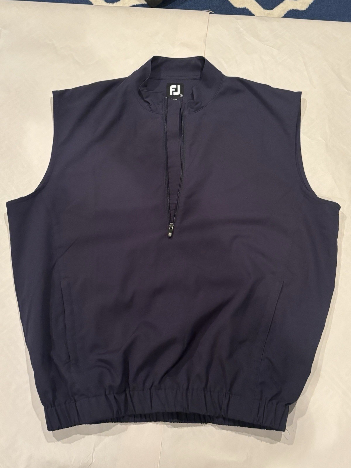 FootJoy FJ Golf Vest Men’s Small Navy Blue 1/4 Zip Windbreaker Pullover FootJoy FJ Golf Vest Men’s Small Navy Blue 1/4 Zip Windbreaker Pullover