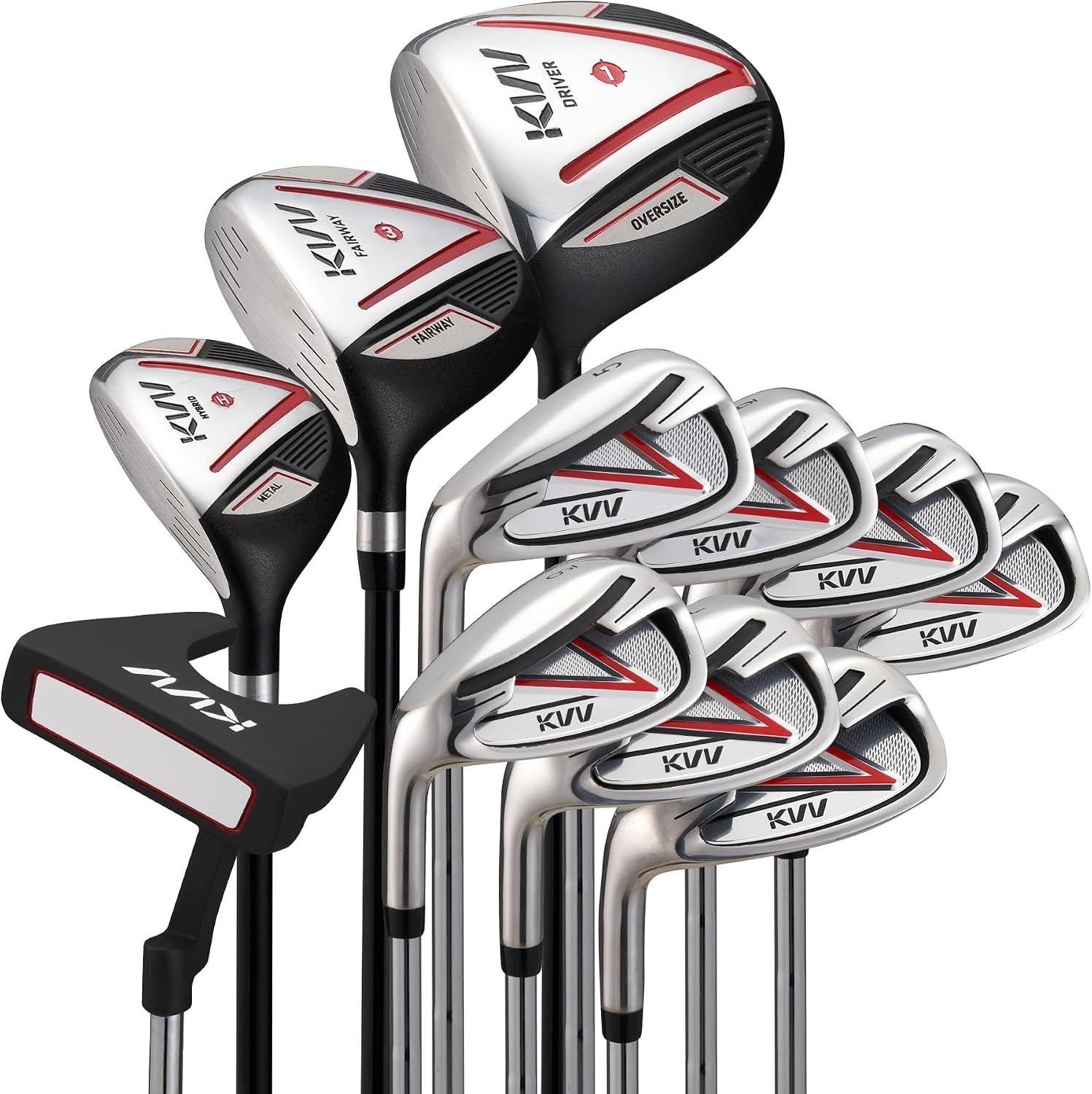 KVV Men Complete Golf Clubs Set, 11 Piece Without Bag Left Handed USED KVV Men Complete Golf Clubs Set, 11 Piece Without Bag Left Handed USED