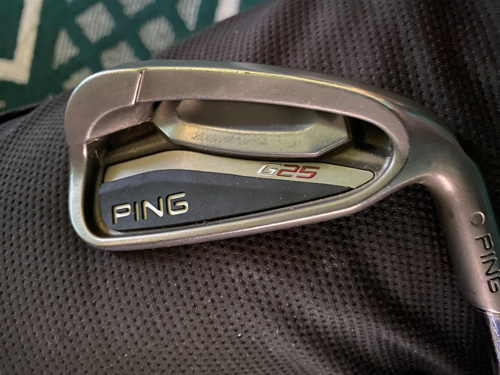 PING G 25 irons 5-PW ( 6 clubs), white dot, +1 inch, midsize grips, stiff shafts
