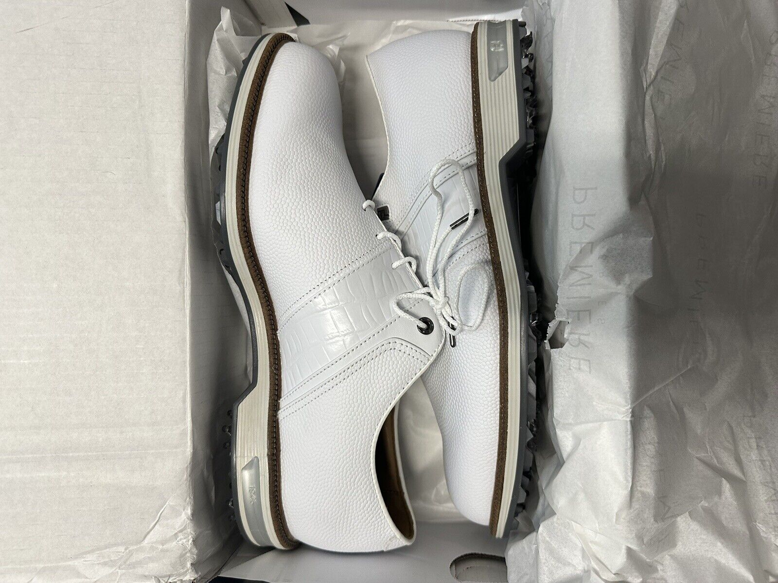 NEW FootJoy DryJoys Premiere Series Men\'s Golf Shoe White Size 10 Extra Wide